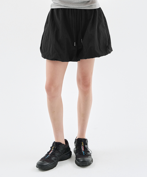 NOI1278 nylon shirring shorts (black)