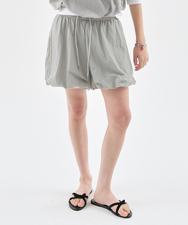 NOI1277 nylon shirring shorts (gray)