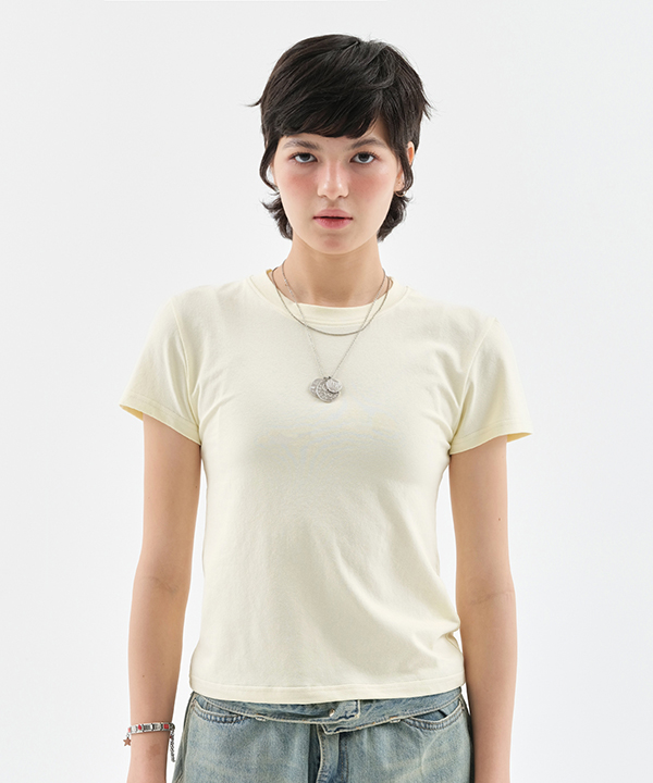 NOI1259 back logo span t-shirts (lemon)
